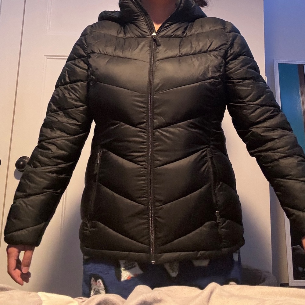 Charter Club Black Puffer Jacket with Quilted Design